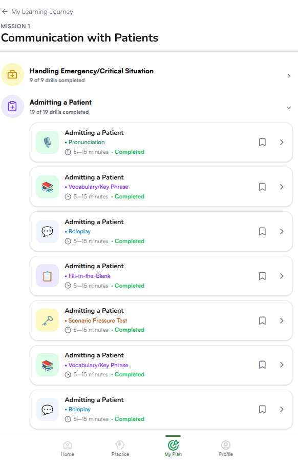 Eklan learning journey screen