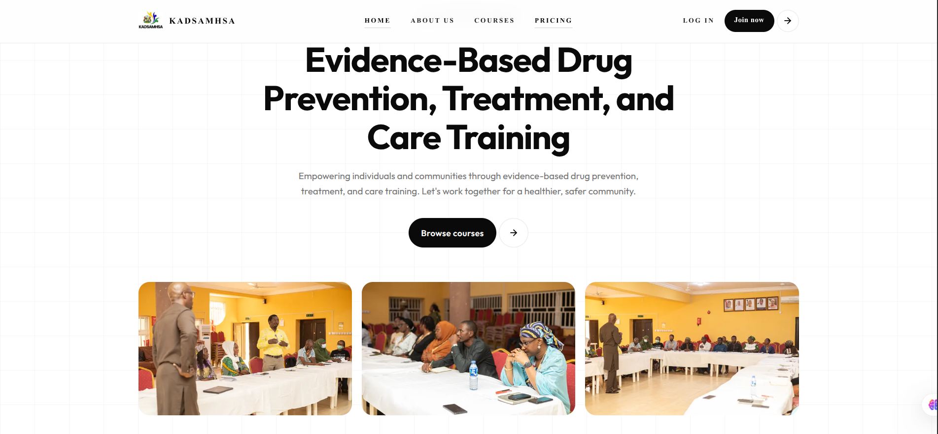 Kadsamsha learning platform home screen
